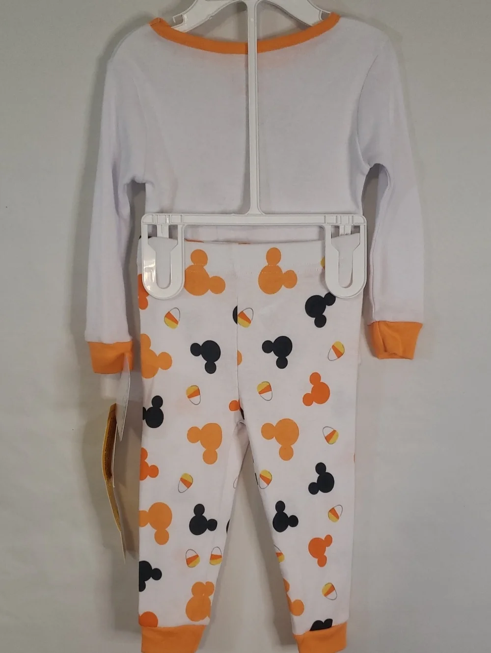 Disney Baby Mickey Mouse Orange & White Kids Halloween Pajama Set